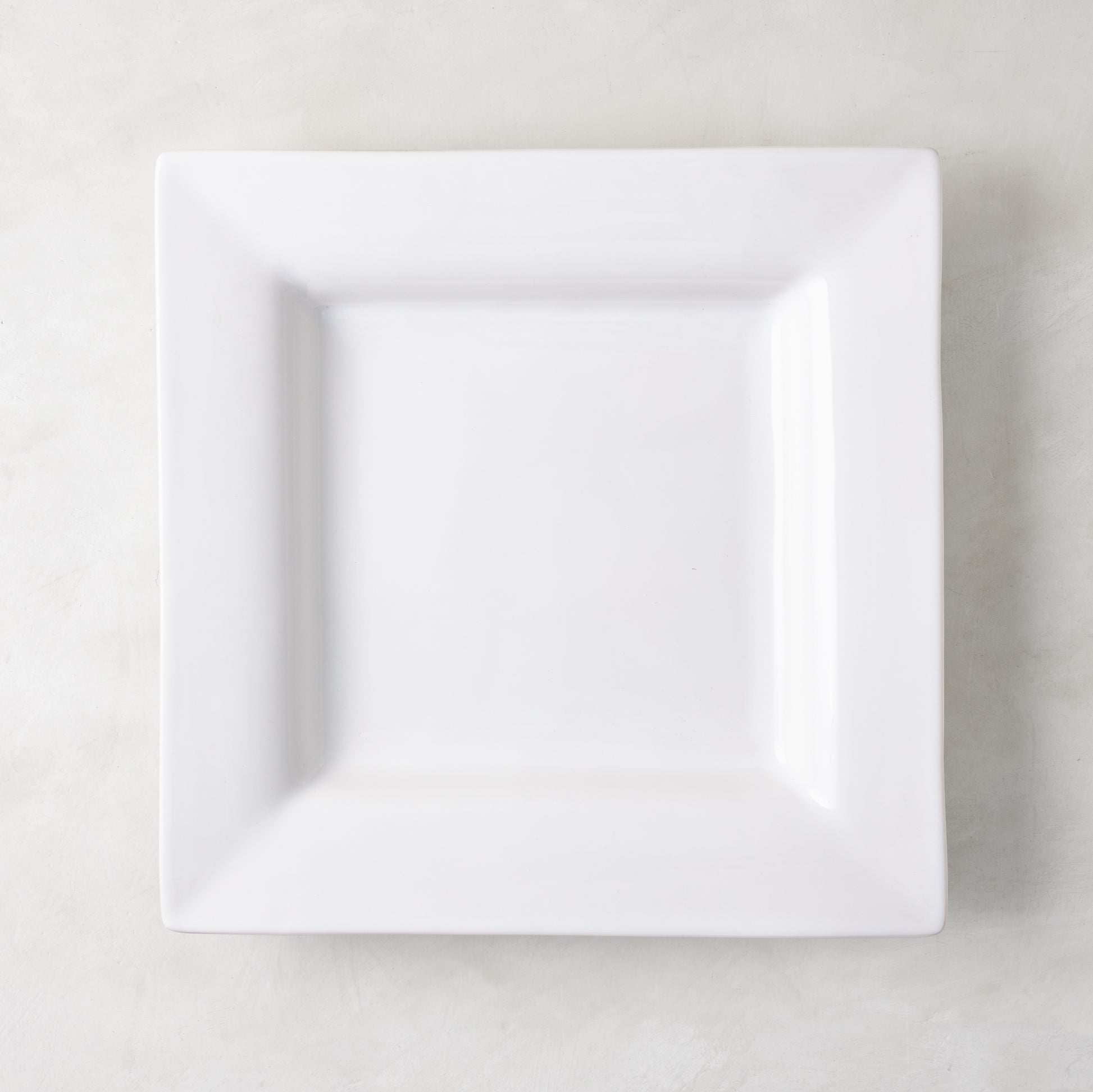 Diane Keaton + Hudson Grace "Keaton" large white ceramic square serving platter with wide border.