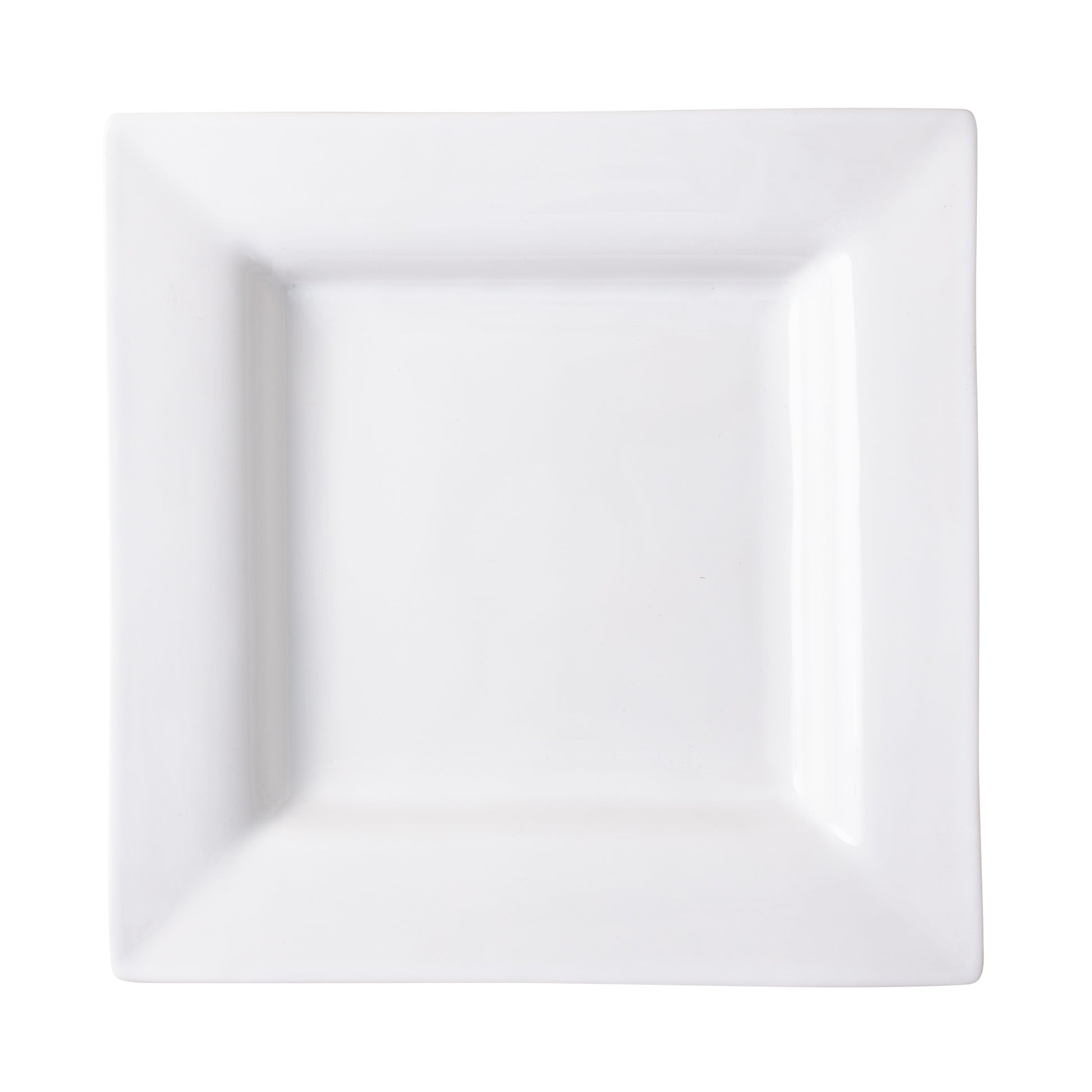 White ceramic "Keaton" large square serving platter by Diane Keaton x Hudson Grace, handcrafted in Portugal.