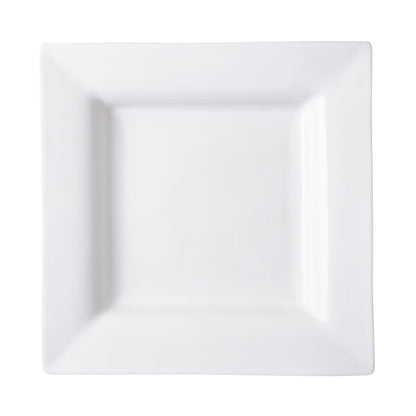 White ceramic "Keaton" large square serving platter by Diane Keaton x Hudson Grace, handcrafted in Portugal.