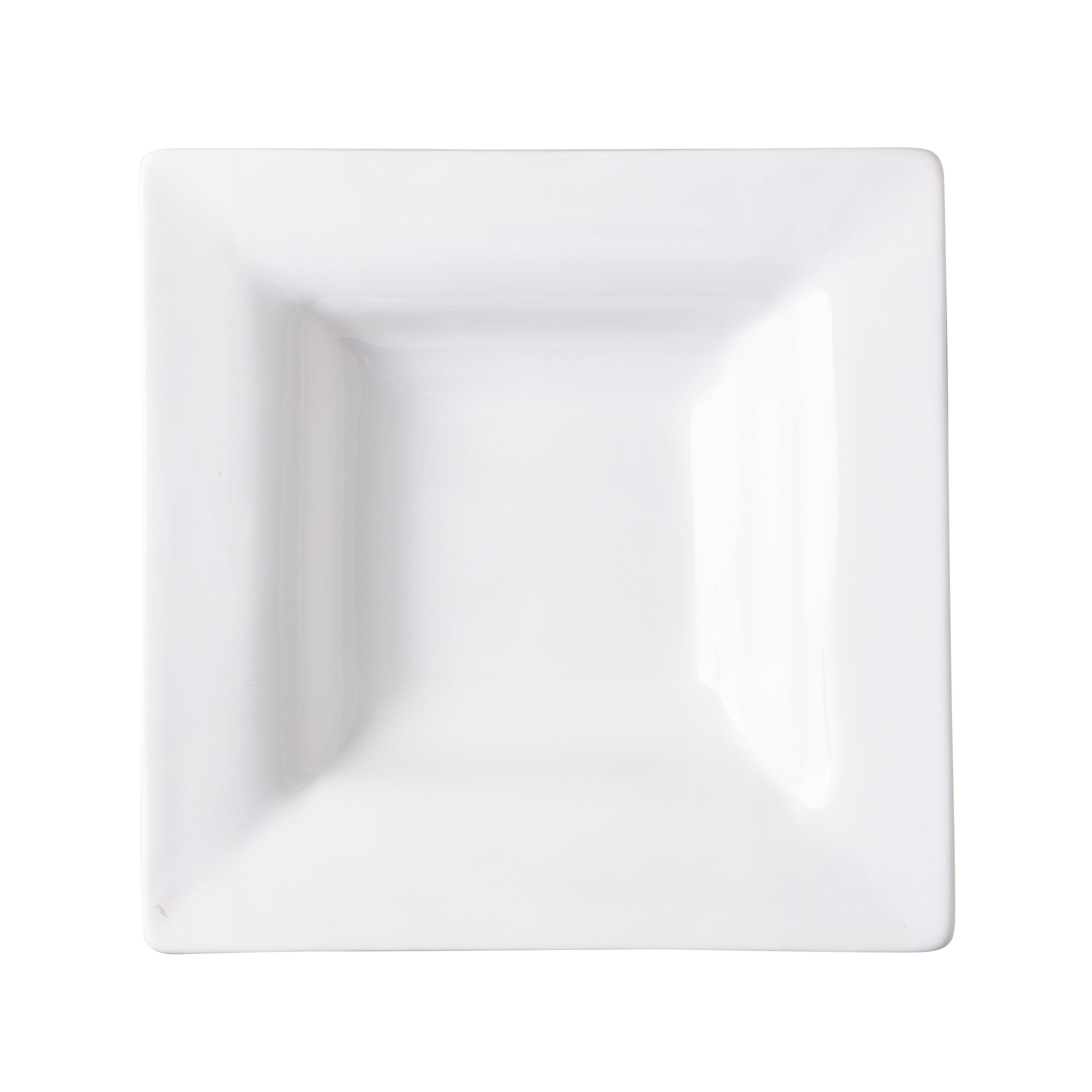 White ceramic "Keaton" small square serving platter with wide border, from Diane Keaton x Hudson Grace.