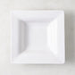 Diane Keaton + Hudson Grace "Keaton" small square white ceramic serving platter with wide border.