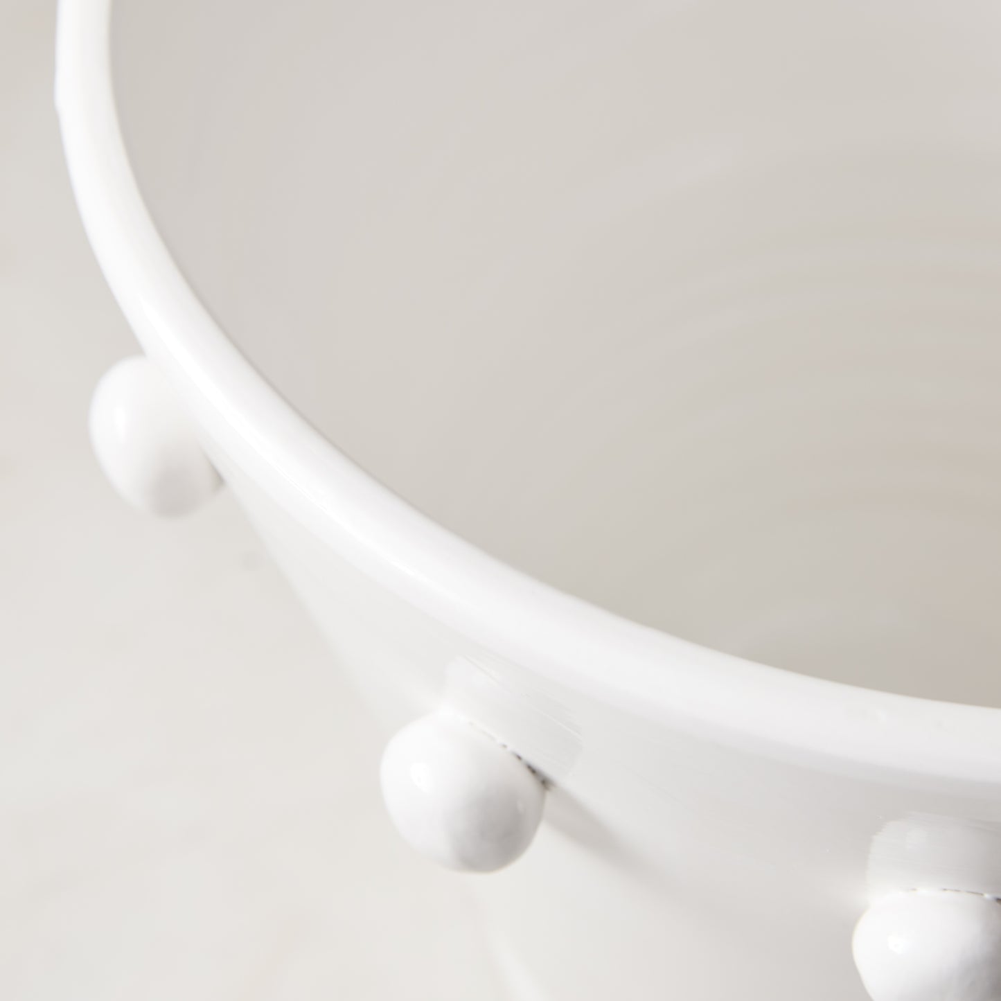 Diane Keaton + Hudson Grace Modern Dot Ceramic Centerpiece, oversized white vessel with playful polka-dot design.