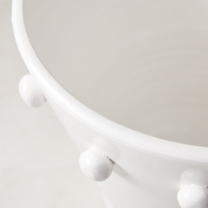 Diane Keaton + Hudson Grace Modern Dot Ceramic Centerpiece, oversized white vessel with playful polka-dot design.