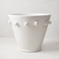 Diane Keaton + Hudson Grace Modern Dot Ceramic Centerpiece, white oversized vessel with playful polka-dot design.