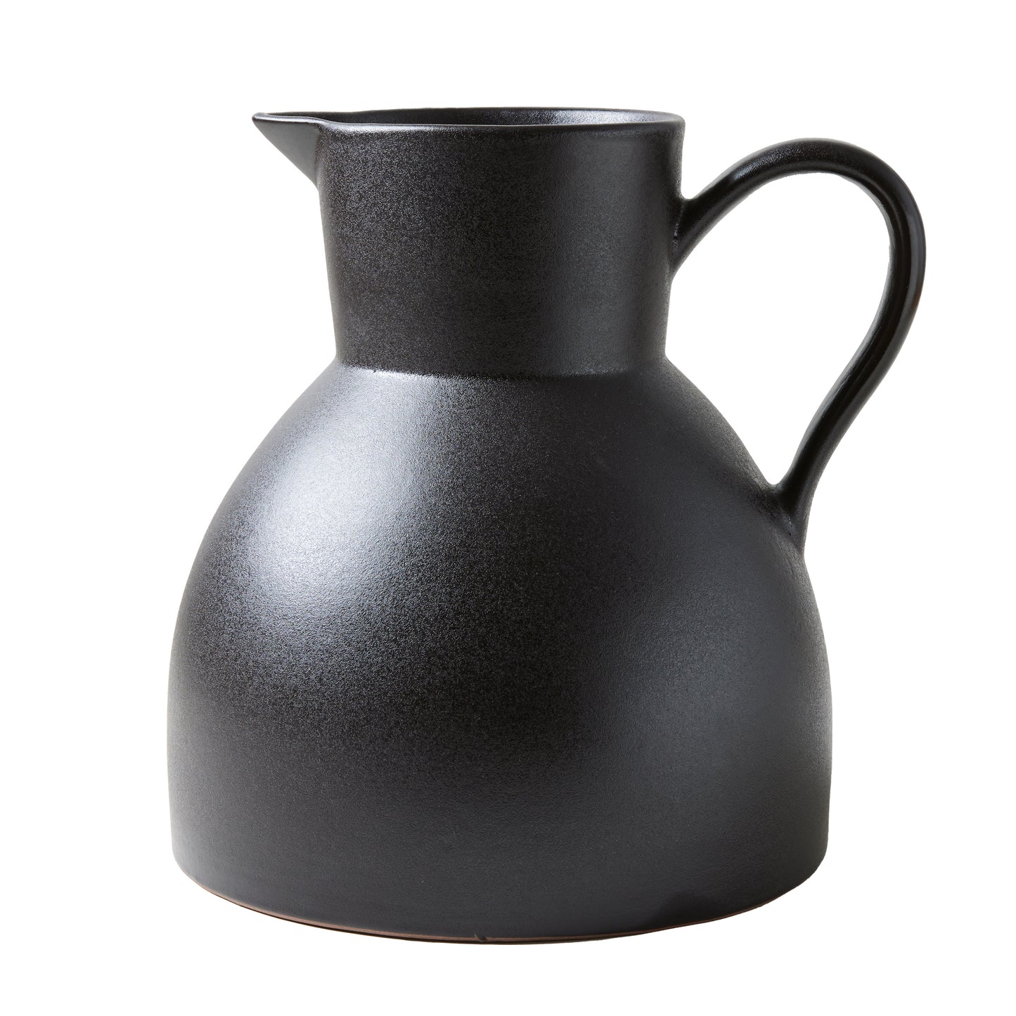 Diane Keaton + Hudson Grace Sculptural Black Stoneware Pitcher, oversized, handcrafted terracotta.