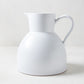 Diane Keaton + Hudson Grace sculptural white stoneware pitcher, large and decorative.