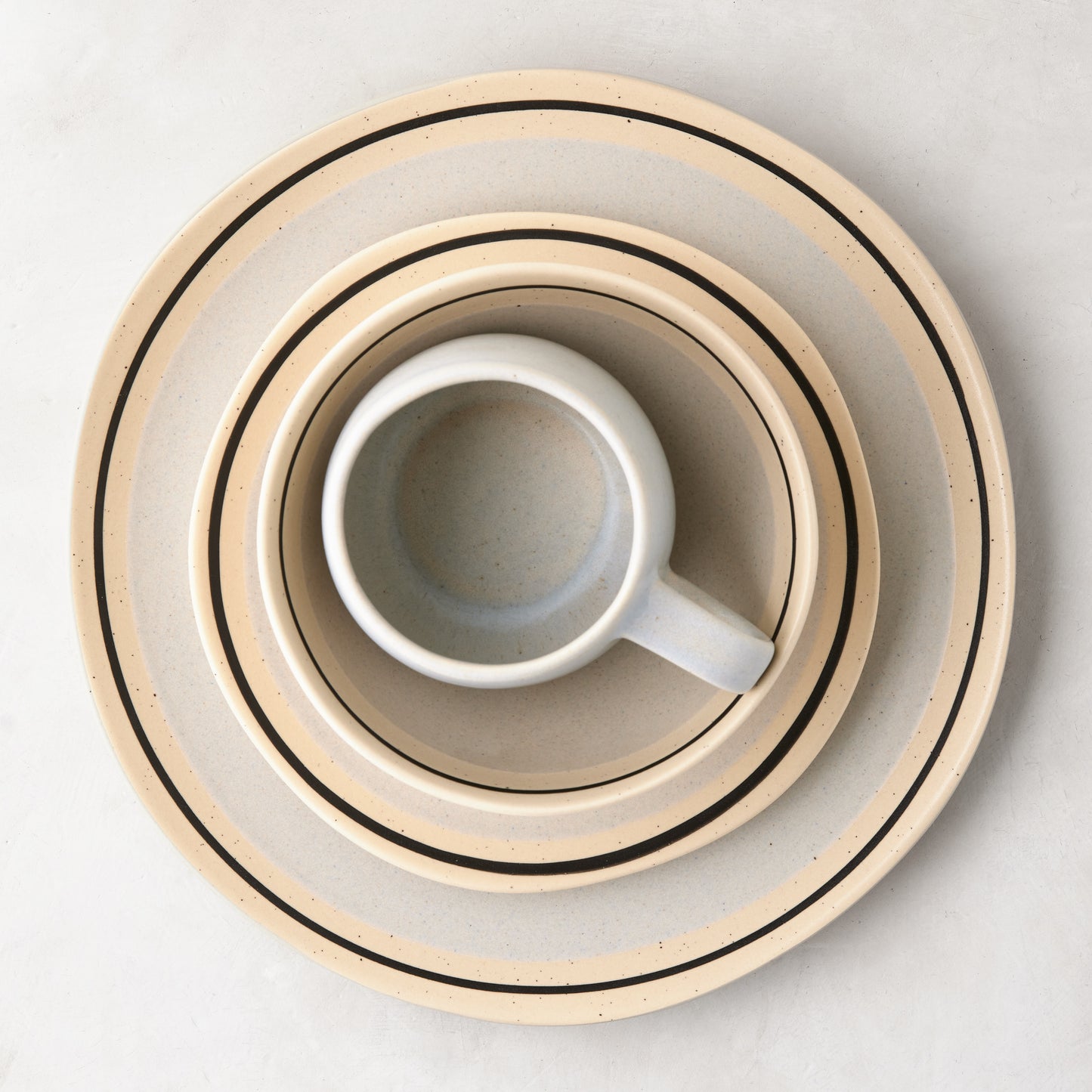 Diane Keaton + Hudson Grace Sketch Stoneware Dinner Plate, speckled finish, hand-drawn black line.