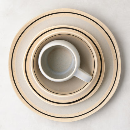 Diane Keaton + Hudson Grace Sketch Stoneware Dinner Plate, speckled finish, hand-drawn black line.