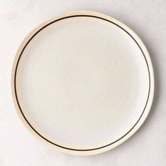 Diane Keaton + Hudson Grace Sketch Stoneware Dinner Plate, natural speckled finish with black hand-drawn line.