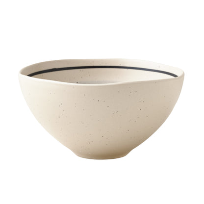 Diane Keaton + Hudson Grace Sketch Stoneware Individual Bowl, natural speckled finish with a hand-drawn black line.