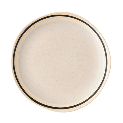 Diane Keaton + Hudson Grace Sketch Stoneware Salad Plate, speckled finish, black line rim.