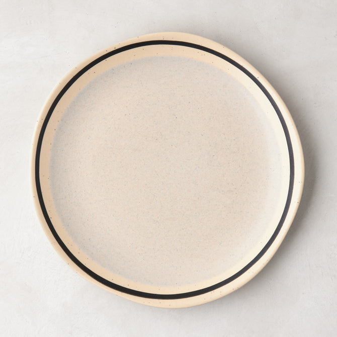 Diane Keaton + Hudson Grace speckled stoneware salad plate with black hand-drawn line.