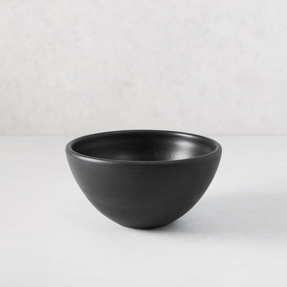 Small Diane Keaton + Hudson Grace modern matte black ceramic serve bowl.