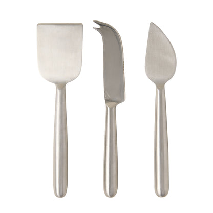 Diane Keaton + Hudson Grace 3-piece stainless steel cheese knife set: hard, soft, and crumbling knives.
