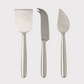 Diane Keaton + Hudson Grace 3-piece stainless steel cheese knife set with hard, soft, and crumbling knives.