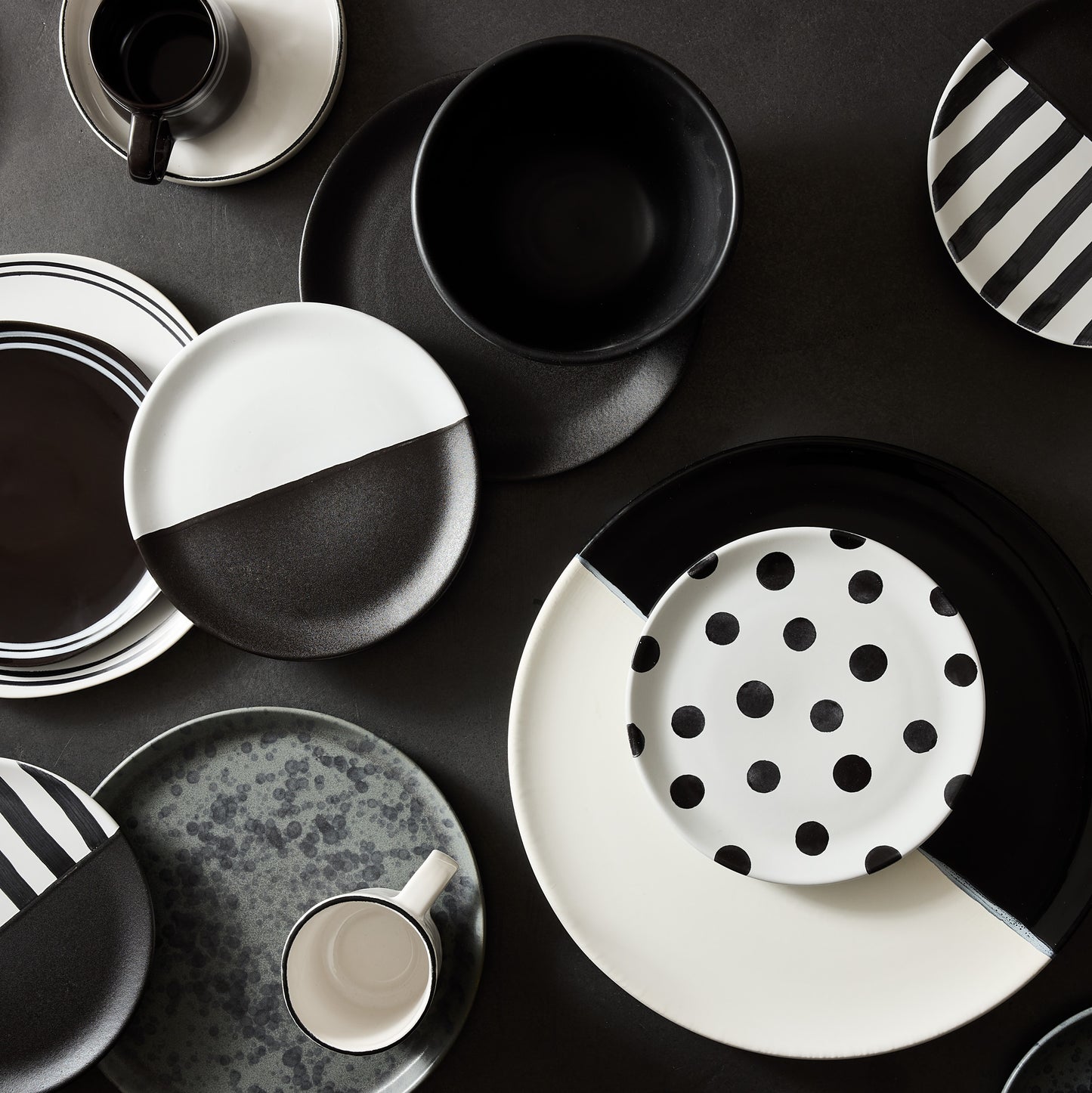 Diane Keaton + Hudson Grace Studio Black Rim Stoneware Salad Plate