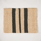 Diane Keaton + Hudson Grace tan and black abaca stripe woven placemat.