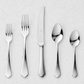 Dolce Vita 5-piece flatware set in polished 18/10 stainless steel with elegant Neo-Baroque design on a white background.