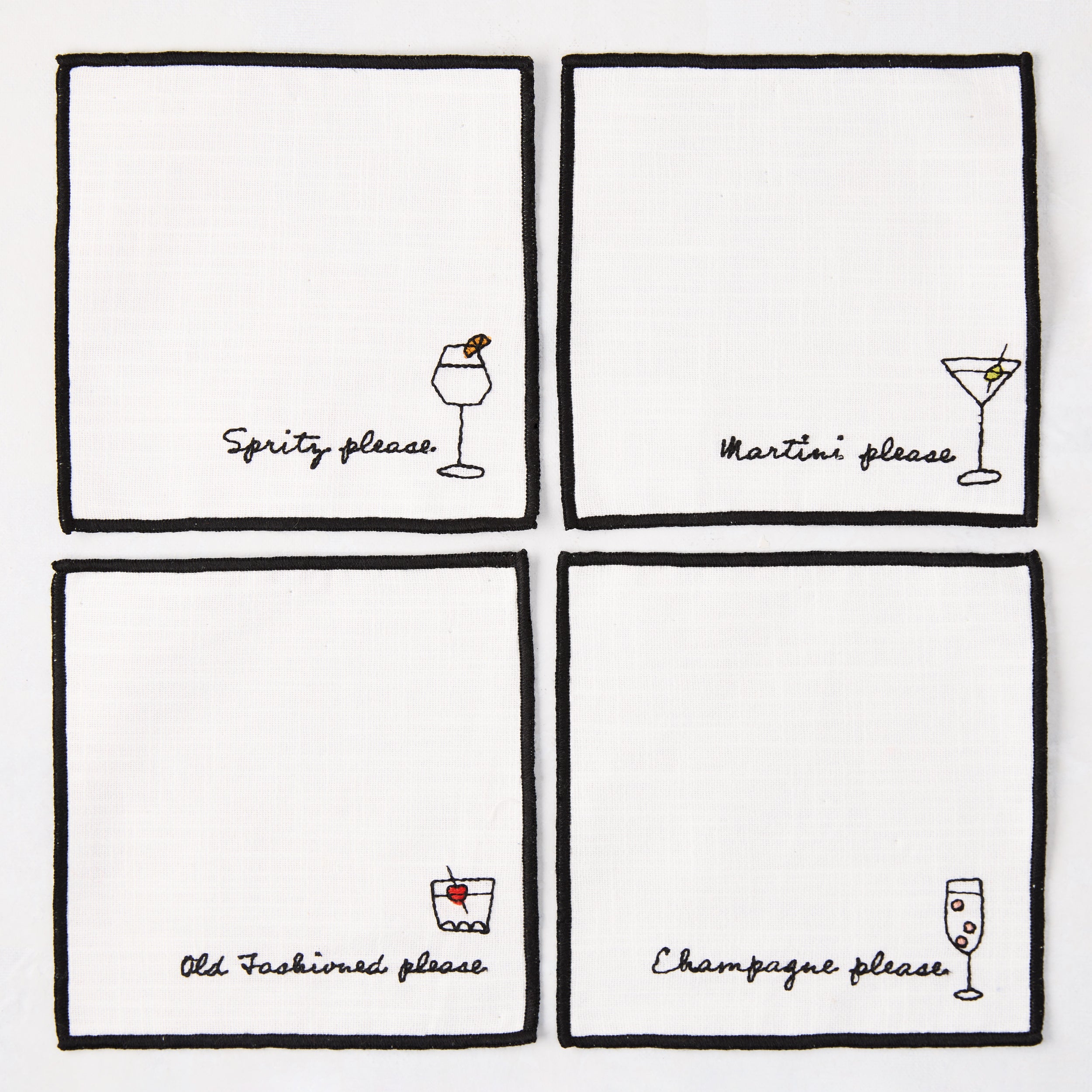 Hudson Grace Embroidered Coasters