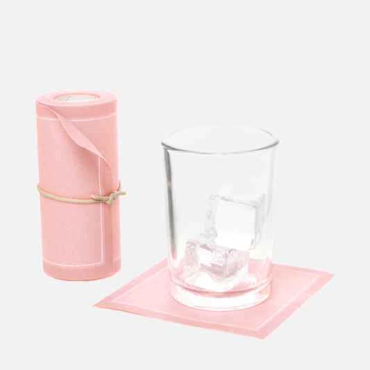 Dusty Pink Tear-Off Cotton Cocktail Napkin, Roll of 50