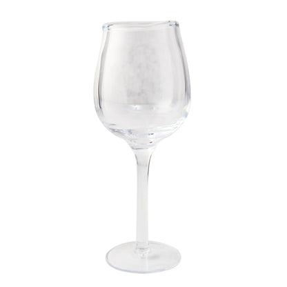 Clear, thick, air-blown Elijah Large Scissor-Cut Wine Glass with rippled rim, 14 oz.