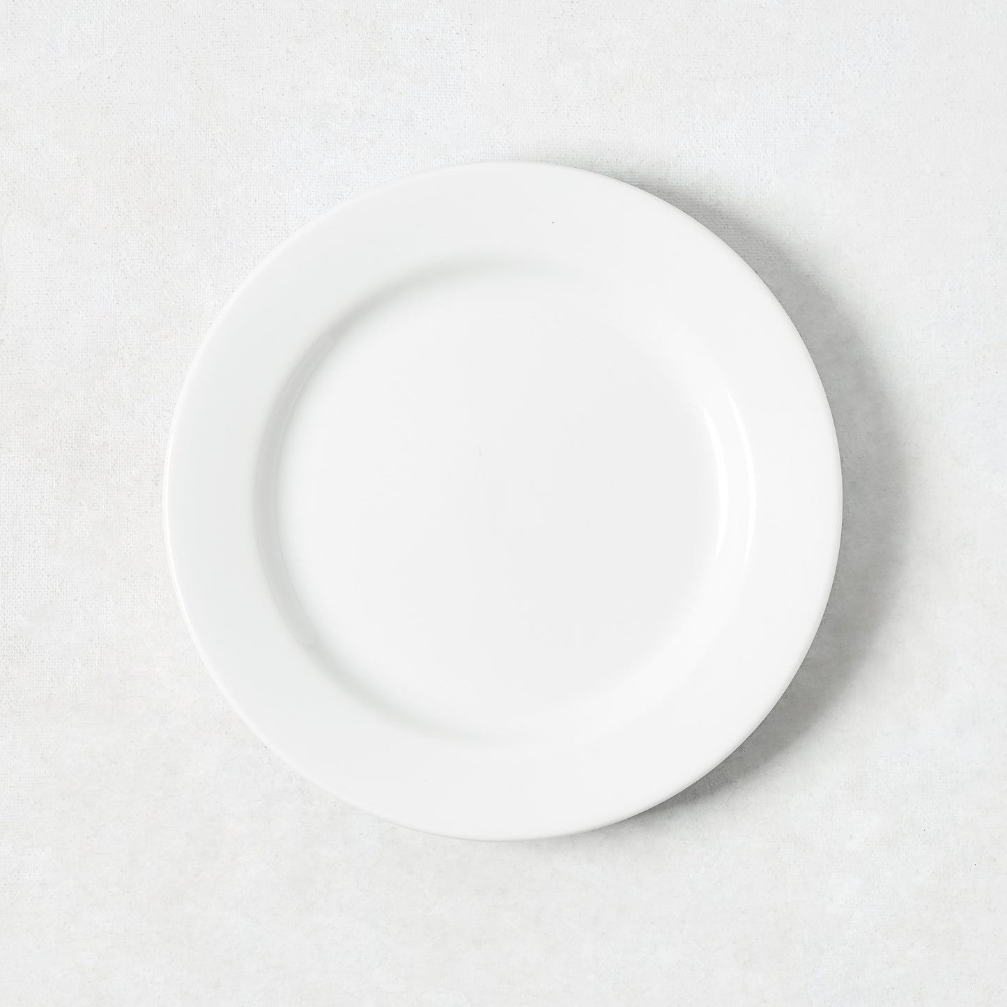 Everyday Porcelain Bread/Appetizer Plate, 6.5" Dia, white glaze, classic rim.