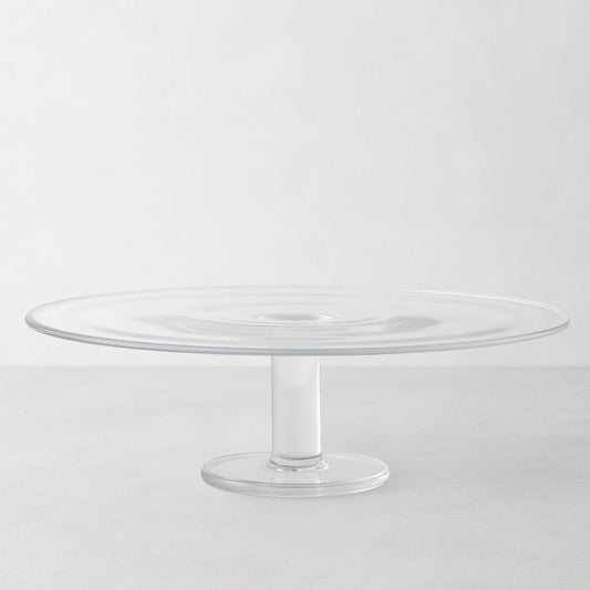 Extra Large Konstantin clear glass cake stand, 15.75" diameter, simple and timeless design.