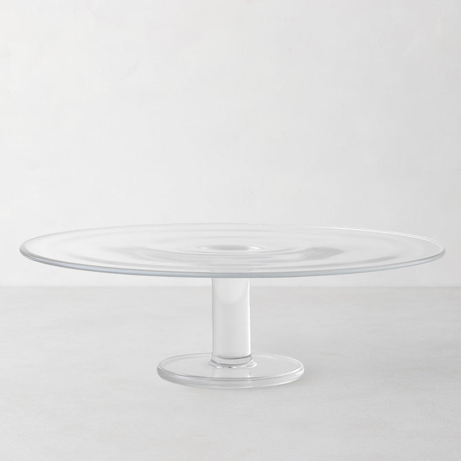 Extra Large Konstantin clear glass cake stand, 15.75" diameter, simple and timeless design.