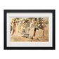 F. Pacanowska Luxembourg Garden #5 watercolor print, blue/green garden sketch, black framed, 25"x30".