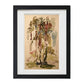 F. Pacanowska Luxembourg Garden #6 watercolor print, blue/green sketch on beige, black framed, 25"x30".