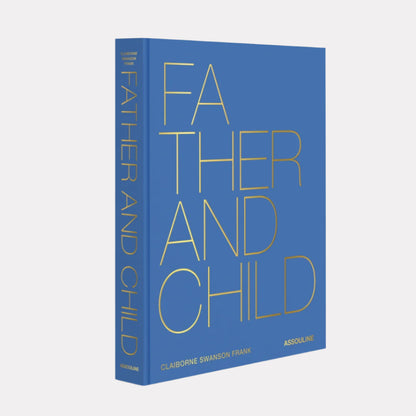 Hardcover "Father and Child" book, royal blue with gold foil lettering, 10"W x 13"L.