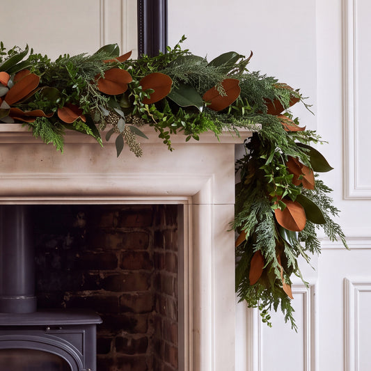 Fresh Bunches Pine, Boxwood, and Magnolia Holiday Garland