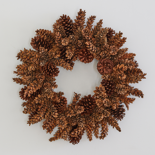 Fresh Natural Pinecone Holiday Wreath