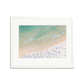 Aerial view of Freshwater Beach, Sydney framed wall art print with white wooden frame and mat.