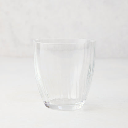 Clear Georgia Eco-Crystal Double Old-Fashioned Glass, 9oz, with elegant ribbed design.