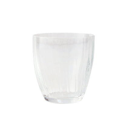 Clear Georgia Eco-Crystal Double Old-Fashioned Glass, 9oz, with ribbed design.