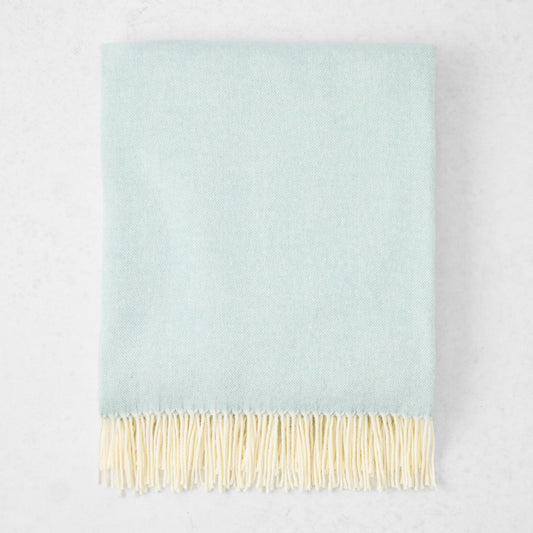 Glacier Blue Italian Herringbone Throw