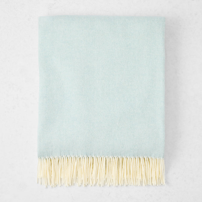 Glacier Blue Italian Herringbone Throw