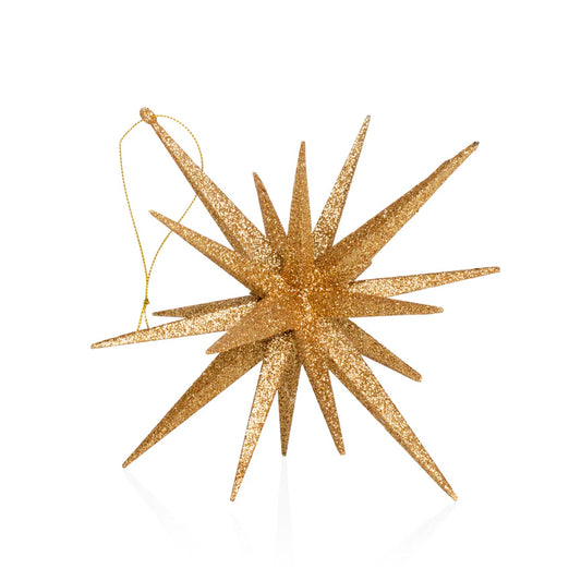 Glitter Gold Star Christmas Tree Ornament