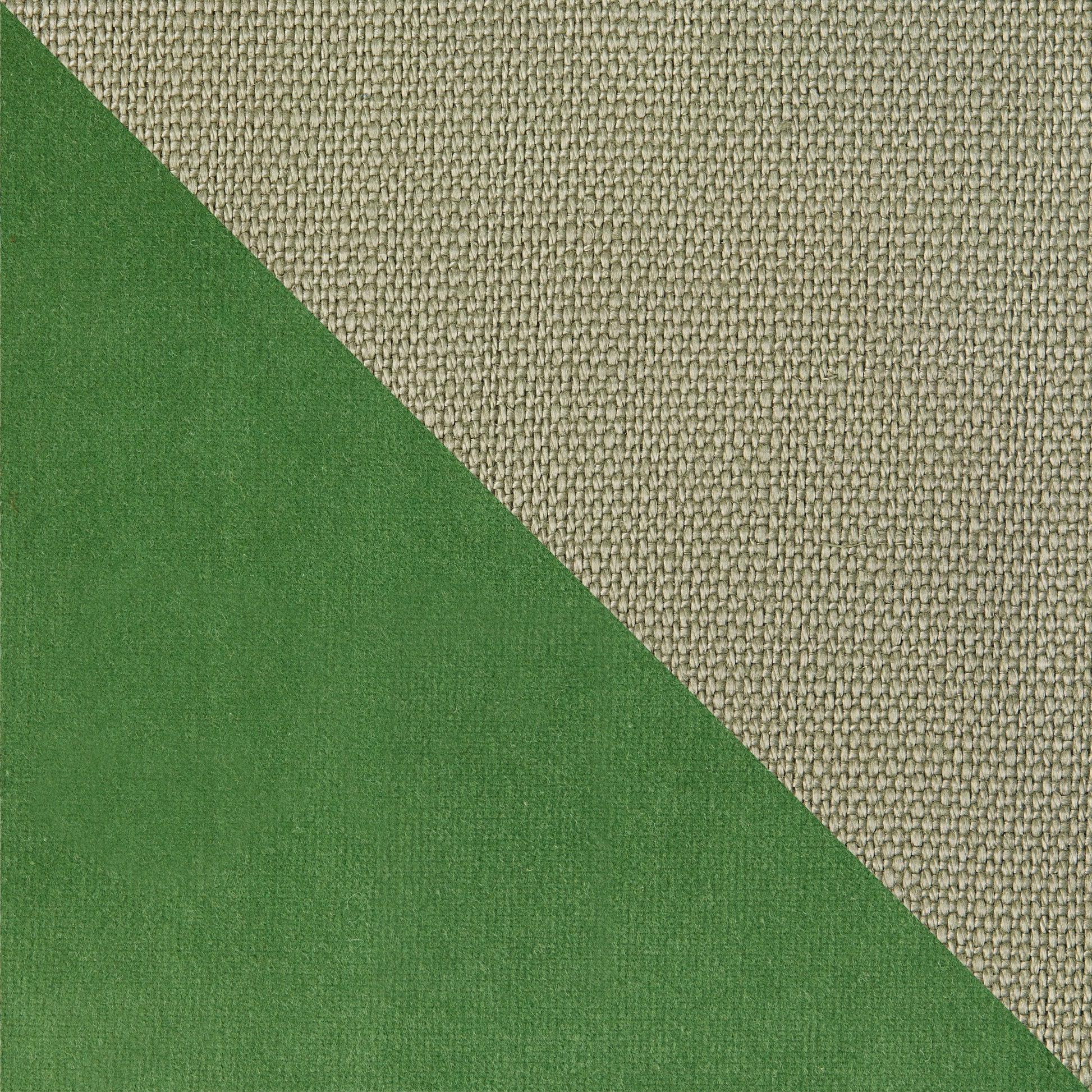 Celadon linen and meadow velvet square reversible pillow, 22", custom made for Hudson Grace.