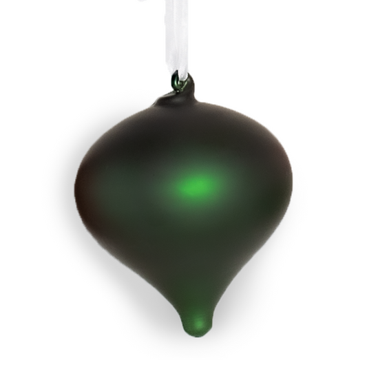 Green Frosted Matte Jewel Christmas Ornament