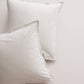Two Grey Italian Percale Euro Shams with envelope closures, made of long staple cotton.