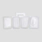 Handmade creamy white ceramic appetizer platform by Montes Doggett, with four sections and a handle.