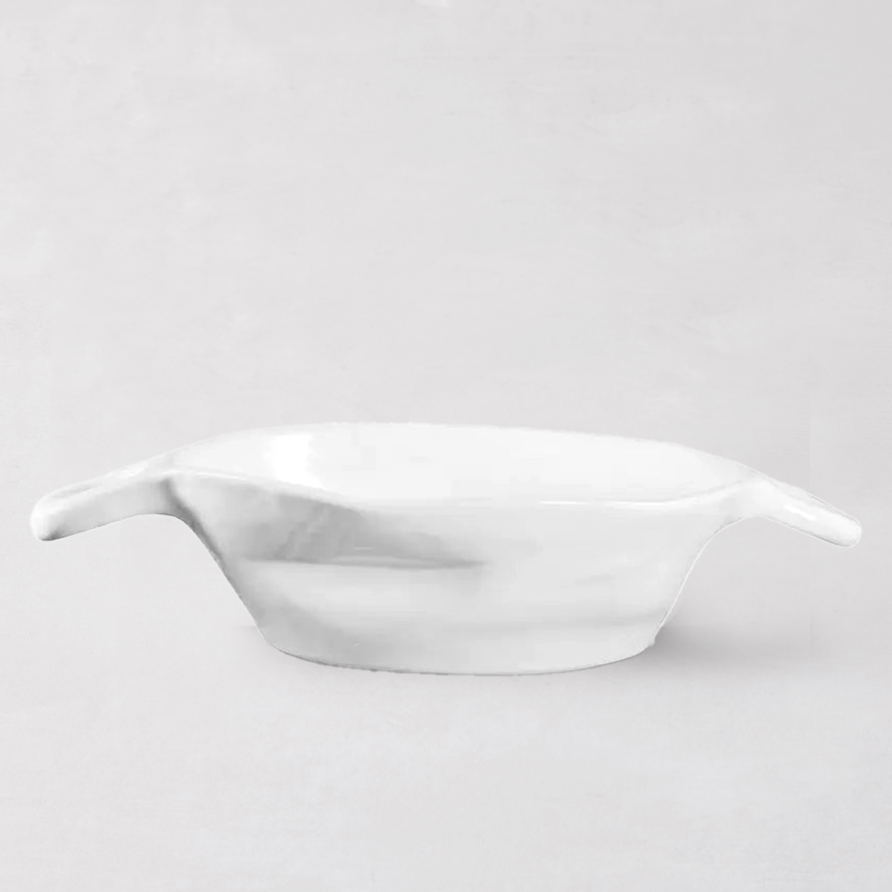 Handmade Montes Doggett ceramic bowl 5285-L, creamy white glaze, 8.5"Dia x 2.75"H.