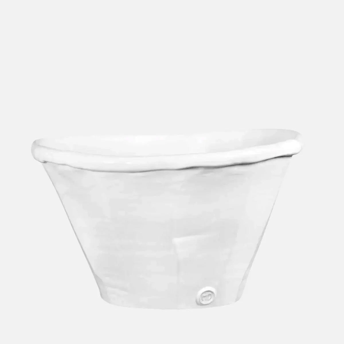 Montes Doggett 5327handmade white ceramic bowl with a creamy glaze and organic, rustic shape.
