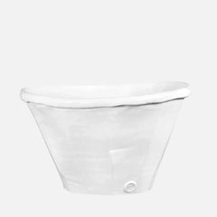 Montes Doggett 5327handmade white ceramic bowl with a creamy glaze and organic, rustic shape.