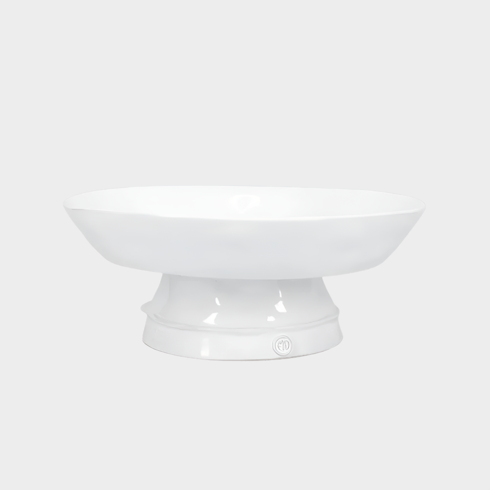 Handmade creamy white ceramic catchall bowl 4699 by Montes Doggett, 12.5"D x 4.75"H.