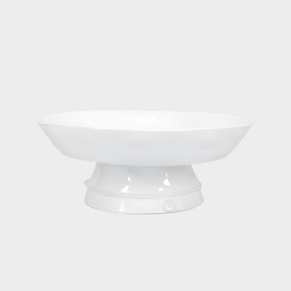 Handmade creamy white ceramic catchall bowl 4699 by Montes Doggett, 12.5"D x 4.75"H.