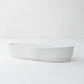 Handmade creamy white ceramic oval serve bowl by Montes Doggett, 15.5"L.