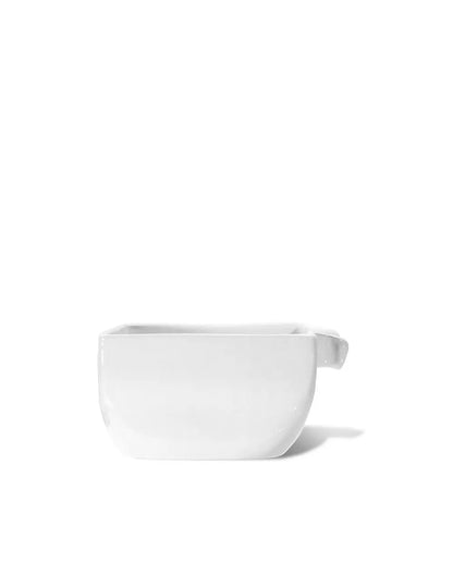 Handmade creamy white ceramic serve bowl 5428 by Montes Doggett, 6"Dia x 3.5"H, organic shape.